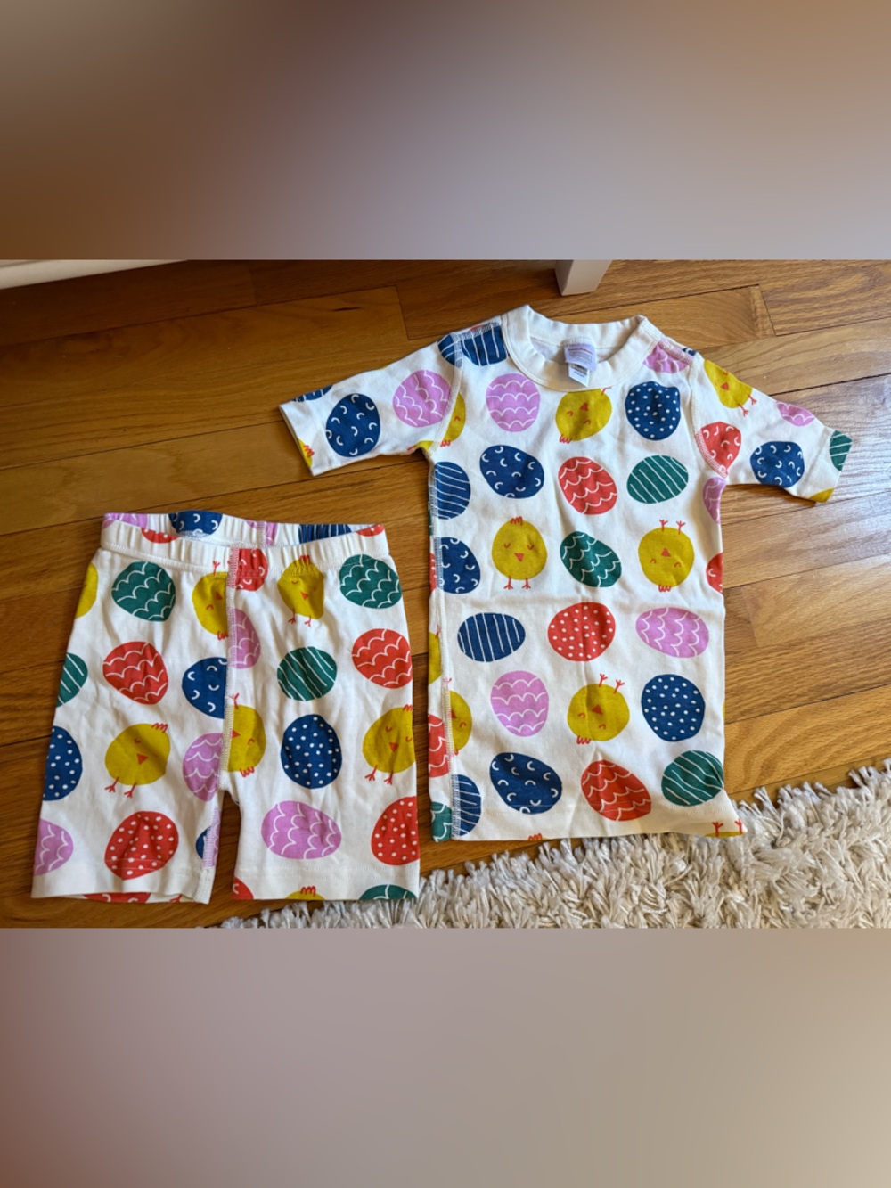 Hanna Andersson Cream and Pink Organic Cotton Top Easter